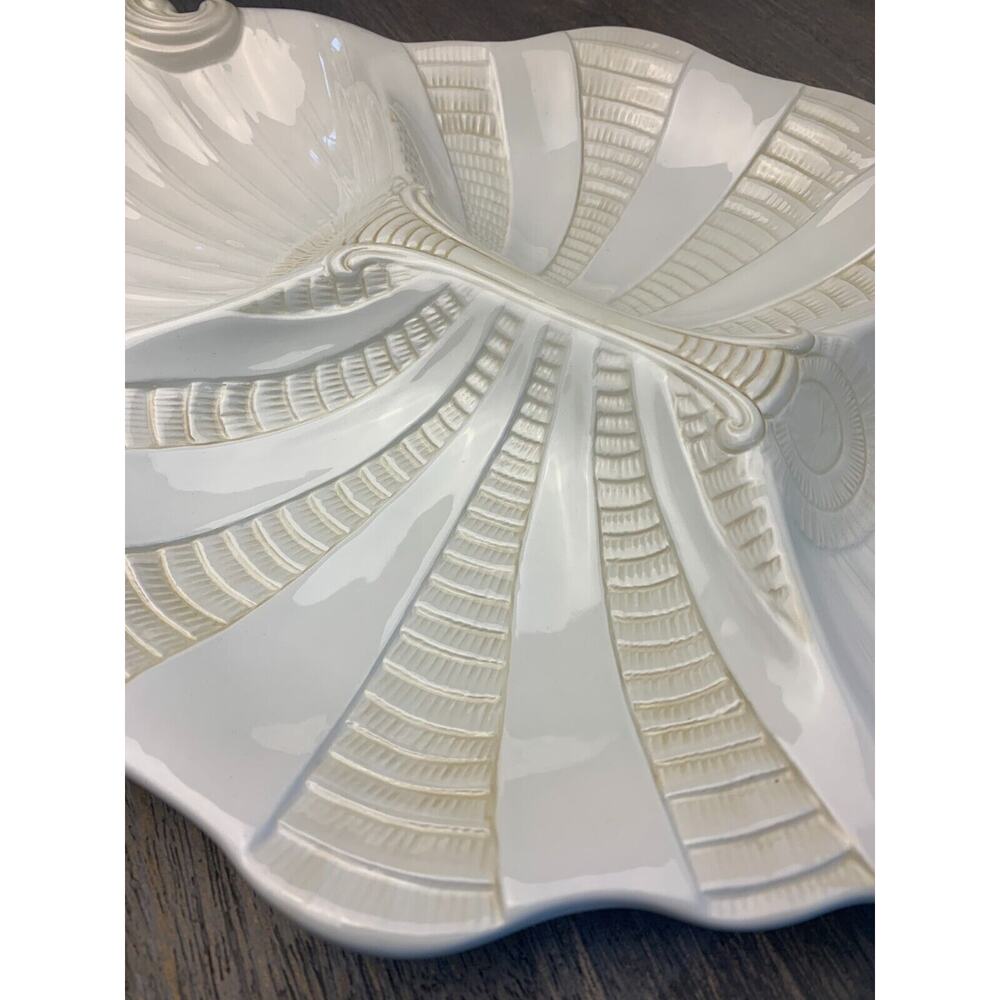 LENOX Butlers Pantry 4-Part Relish Dish White 18”x11” Serving Platter Shell VGUC - Picture 5 of 8